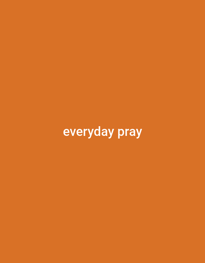 The image features a solid, uniform background in a warm orange hue. Positioned centrally within the frame are the words "everyday pray" rendered in a clean, sans-serif font. The text is white, contrasting with the background, making it easily readable. The composition is simple and direct.