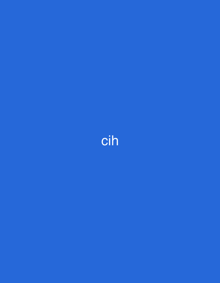 The image is a solid blue screen with the text "cih" in white in the center. There are no people, objects, or environmental details visible that would allow for a description of a location in Casablanca, Morocco.