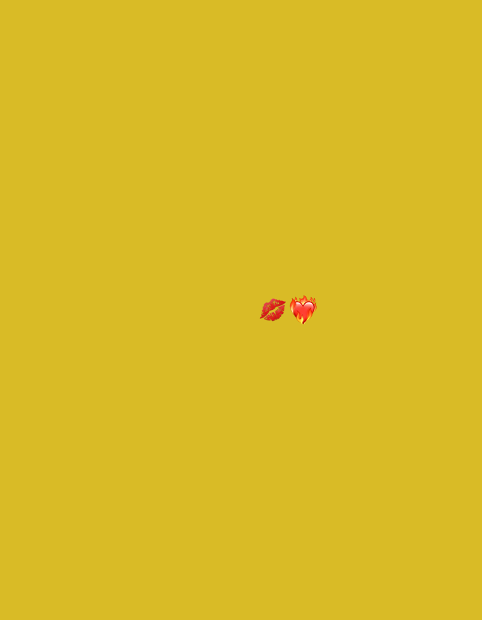 The image shows a yellow background with a pair of red lips emoji and a red heart on fire emoji in the center. There is no visible connection to the city of Krushev Dol, Bulgaria, or any environmental details that would indicate a specific location.