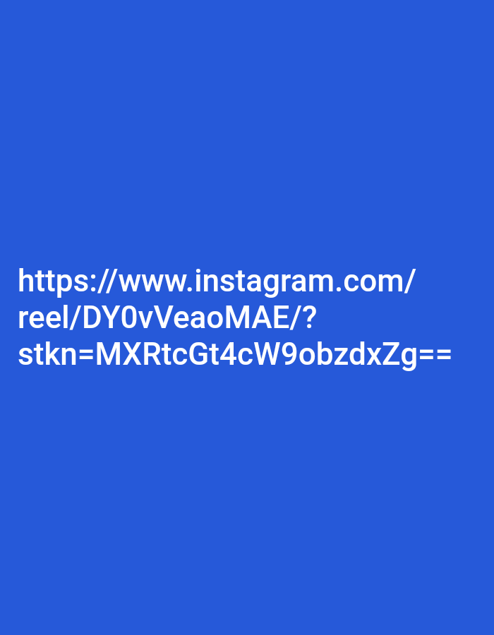 The image is a screenshot of a URL against a blue background. The URL reads "https://www.instagram.com/reel/DY0vVeaoMAE/?stkn=MXRtcGt4cW9obzdxZg==". There are no people, subjects, objects, actions, or interactions visible. The environment is simply a solid blue color. The location in the city of Cijeruk, Indonesia, is not depicted in the image and cannot be determined from its content.