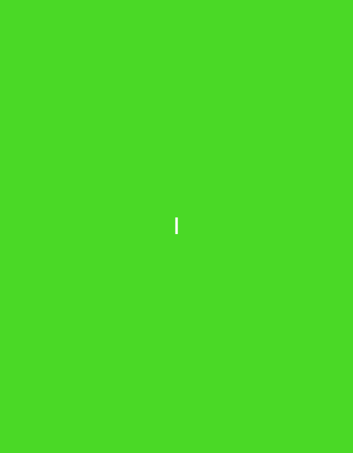 A white vertical line is centered against a solid green background. The image contains no indications of a specific location or people.