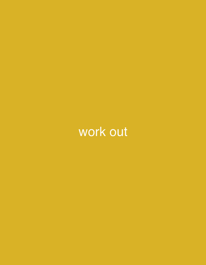 The image is a plain yellow background with the words "work out" written in white text in the center. There is no discernible location in Cirebon, Indonesia, or any other geographical context within the image. The image solely contains text on a solid colored background.