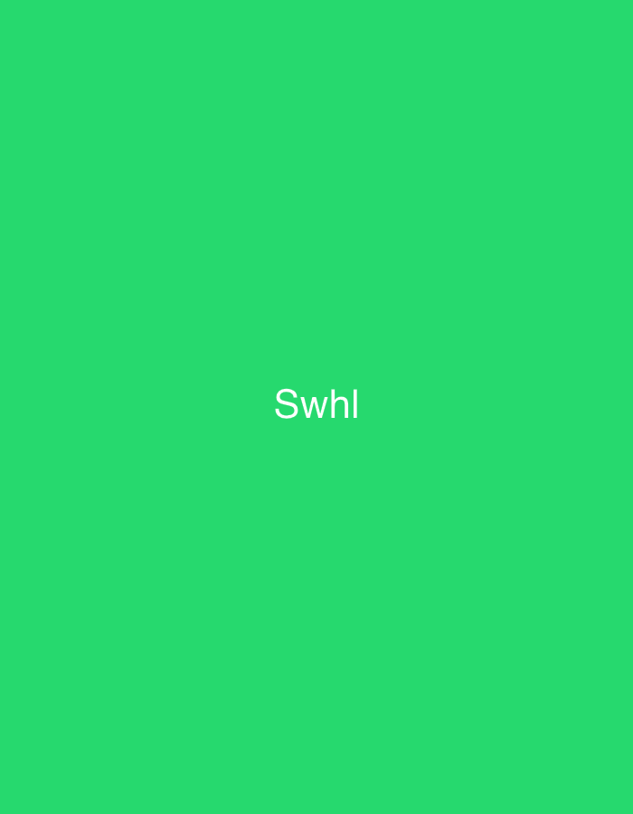 This image presents a minimalist graphic design featuring a solid, uniform vibrant green background. The word "Swhl" is displayed in white, sans-serif capital letters, centered horizontally and positioned slightly below the vertical midpoint of the frame. There are no other visible subjects, objects, people, actions, or environmental details within the image. This graphic element is associated with the city of Casablanca, Morocco.