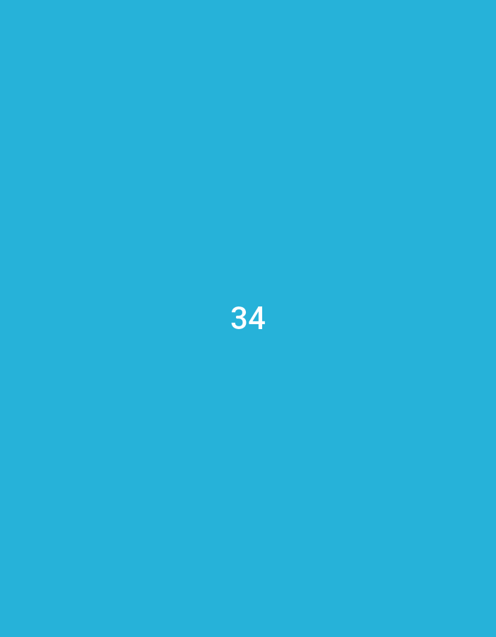 The image contains the number 34 in white text, centered on a solid blue background. There are no other discernible objects, people, or environmental features present. The image does not depict any location in Jauro Yinu, Nigeria.