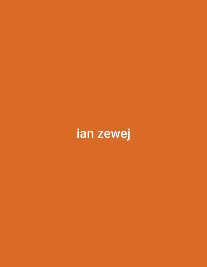 A solid orange background fills the frame. Centered horizontally and vertically is the text "ian zewej" in white, sans-serif font. The text is simple and straightforward against the uniform backdrop.