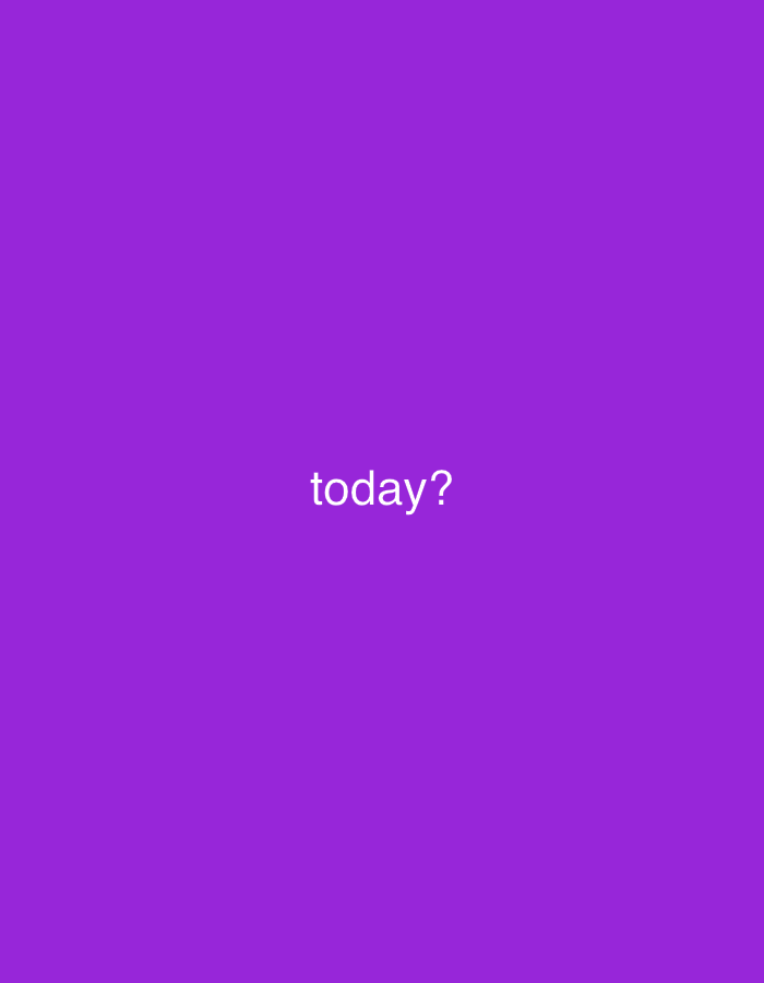 The image is a plain purple background with the word "today?" written in white text in the center. There is no discernible location in Mytishchi, Russia, nor are there any people, subjects, objects, or actions depicted. The image is entirely abstract.