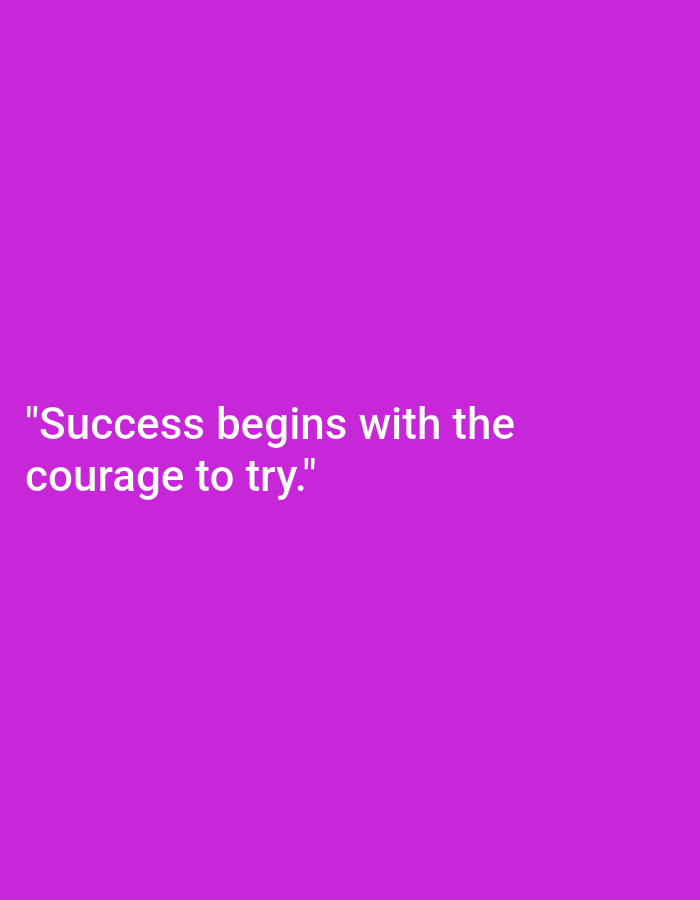 The image is a plain purple background with white text that reads: "Success begins with the courage to try." There is no information or visual data present that would allow for a description of the city of Ploso, Indonesia, or any specific location within it. The image is entirely text-based on a solid colored background.
