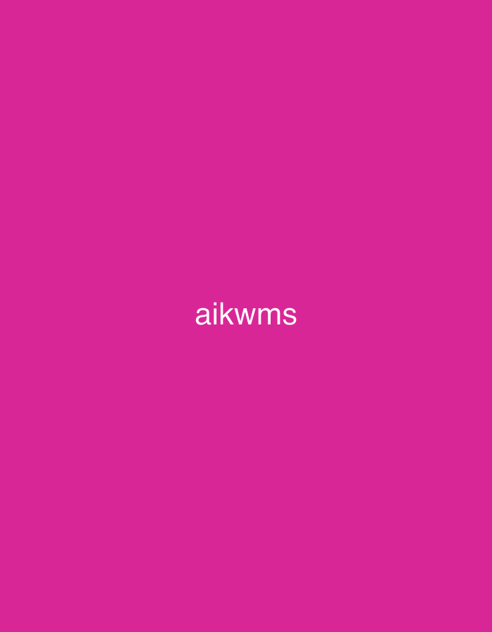 The image is a magenta background with the white text "aikwms" centered in the lower portion of the frame. There are no discernible people, subjects, objects, actions, interactions, or environmental details. The location is unknown as there are no location-specific elements in the image.