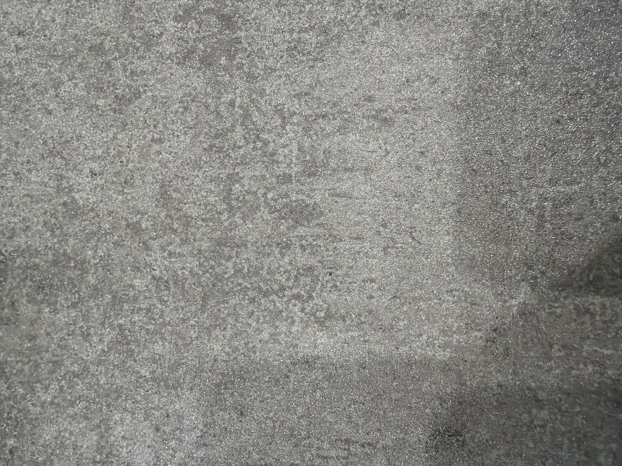 The image displays a close-up, high-resolution photograph of a heavily textured surface. The primary color scheme is a variegated dark grey, subtly transitioning to lighter shades of grey and silvery-white highlights. The texture is distinctly granular and mottled, composed of numerous small, irregular bright specks distributed unevenly across a darker base. These light particles appear reflective, contributing to a shimmering or sparkling effect that varies in density across the frame, being more concentrated in some areas. The surface shows no discernible pattern beyond its organic, irregular texture. There are no identifiable people, objects, or distinct subjects present within the frame; the image is entirely filled by this textured material. The visual content provides no information or contextual clues to determine a specific geographical location, such as the city of Chaikovsky, Russia.