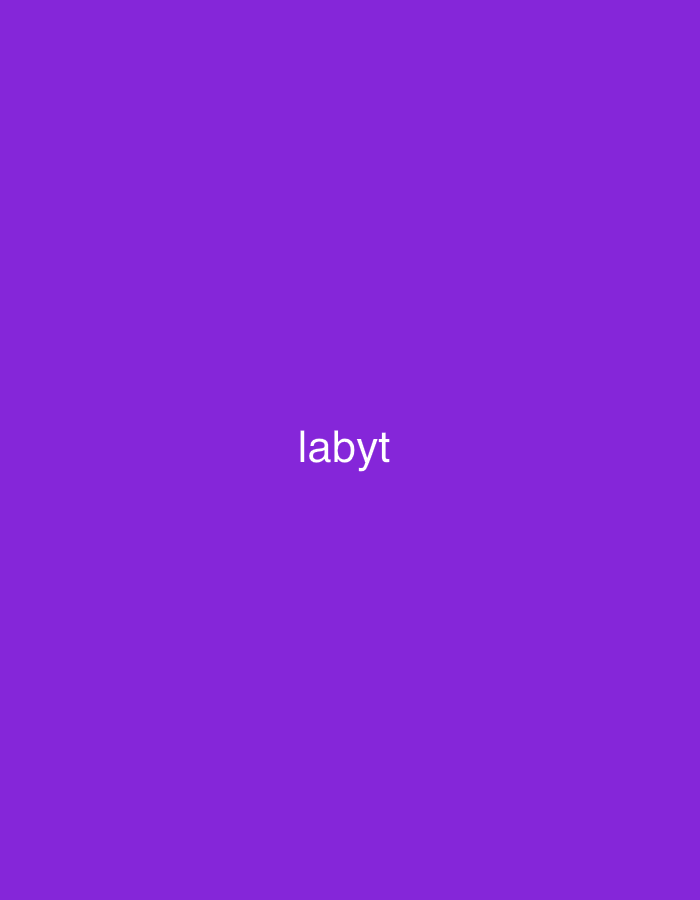 The image is a plain purple background with the word "labyt" in white text centered horizontally and in the lower-middle section of the frame. There are no discernible people, subjects, objects, actions, or interactions. The image does not contain any information that would allow it to be associated with Plovdiv, Bulgaria.
