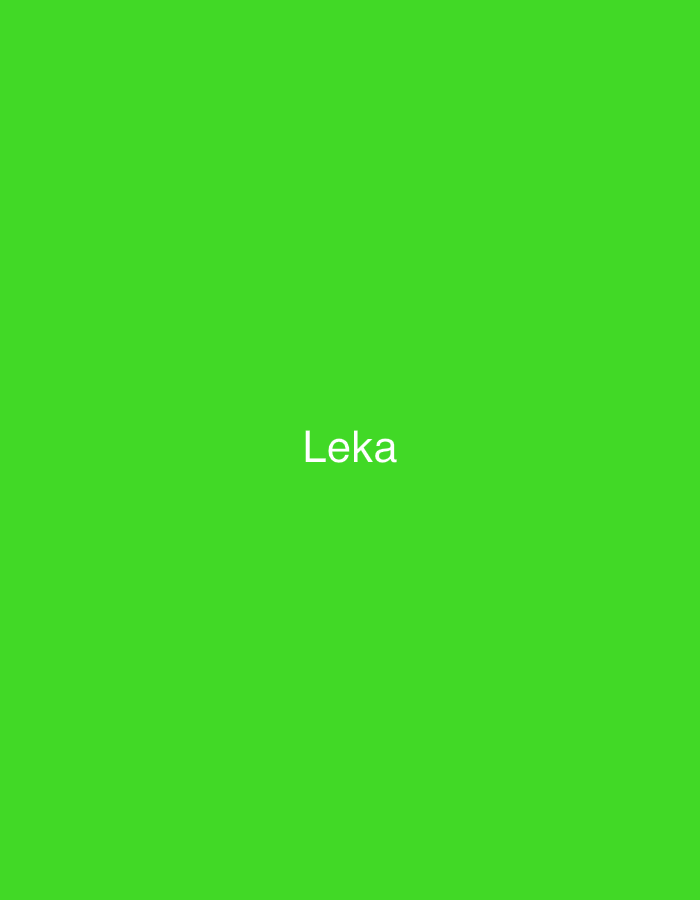 The image displays a solid, vibrant green background. Centered on this uniform background is the word "Leka," rendered in white, capitalized, sans-serif typeface. No individuals, objects, or environmental features are visible within the frame. This graphic is presented as an image associated with the city of Casablanca, Morocco.