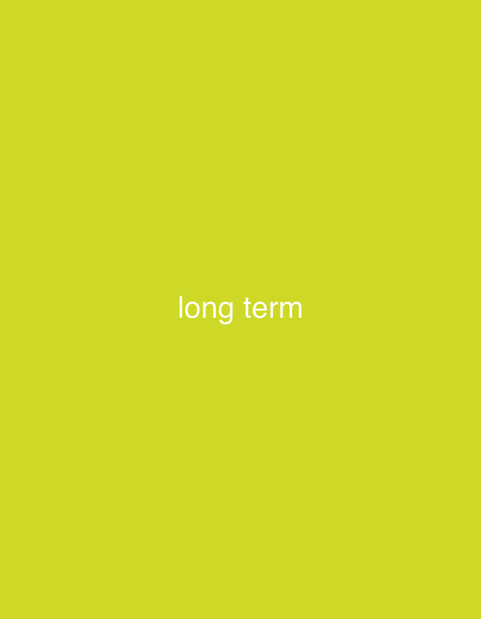 The image displays the words "long term" in white text against a vibrant, light green background. There are no people, objects, actions, interactions, or environmental details to describe, nor is there any information indicating a location in the city of Binjai, Indonesia.