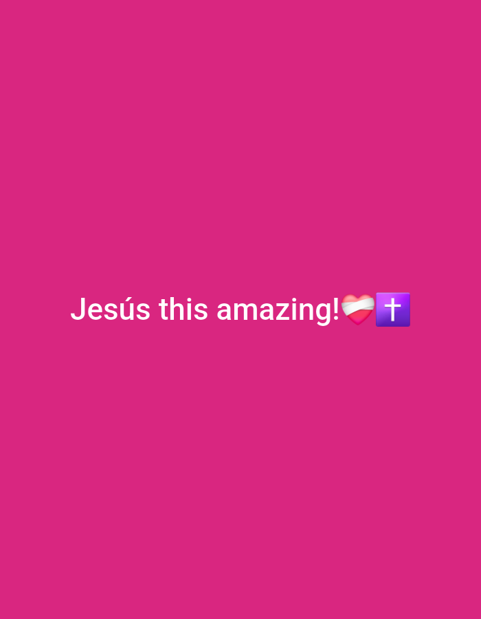 A digital image, associated with the city of Tinaquillo, Venezuela, displays a solid magenta background. White text is centered horizontally in the lower portion of the frame, reading "Jesús this amazing!". Immediately to the right of the text are two emojis: a pink heart with a white bandage and a solid purple Latin cross. No individuals, physical objects, or actions are depicted.