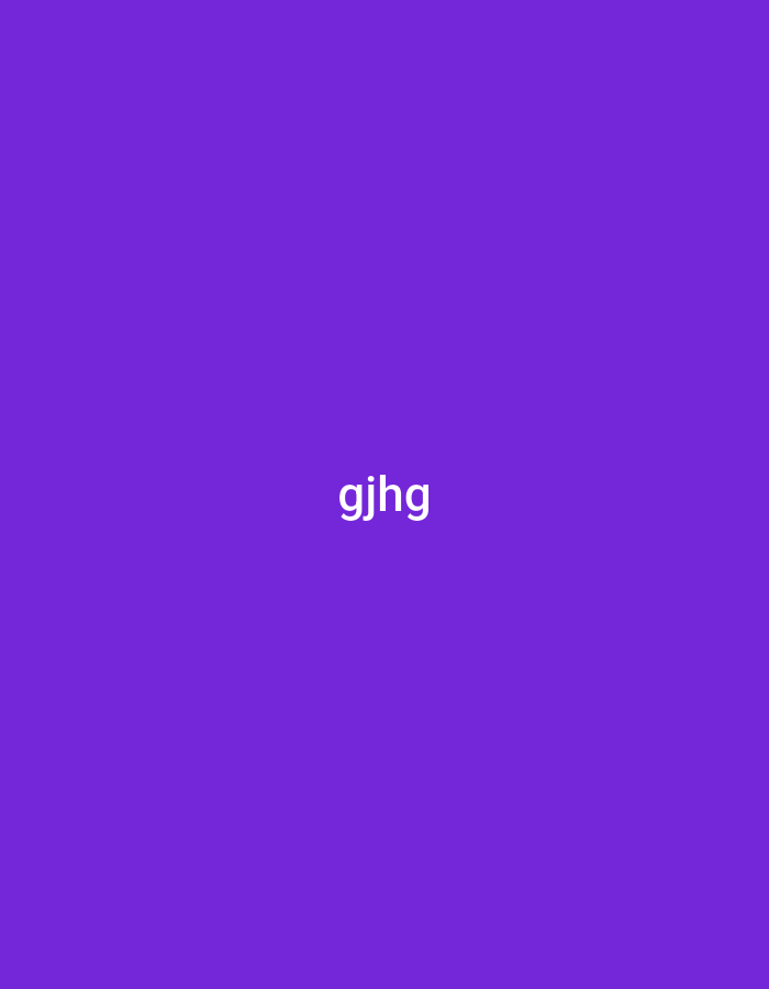 The image displays a plain, solid purple background. Centered horizontally and vertically on this monochromatic field are the four lowercase letters "gjhg" rendered in white text. There are no other discernible subjects, objects, or activities present in the frame. The image is abstract and lacks any specific setting, time of day, or location cues other than the dominant color and central text.