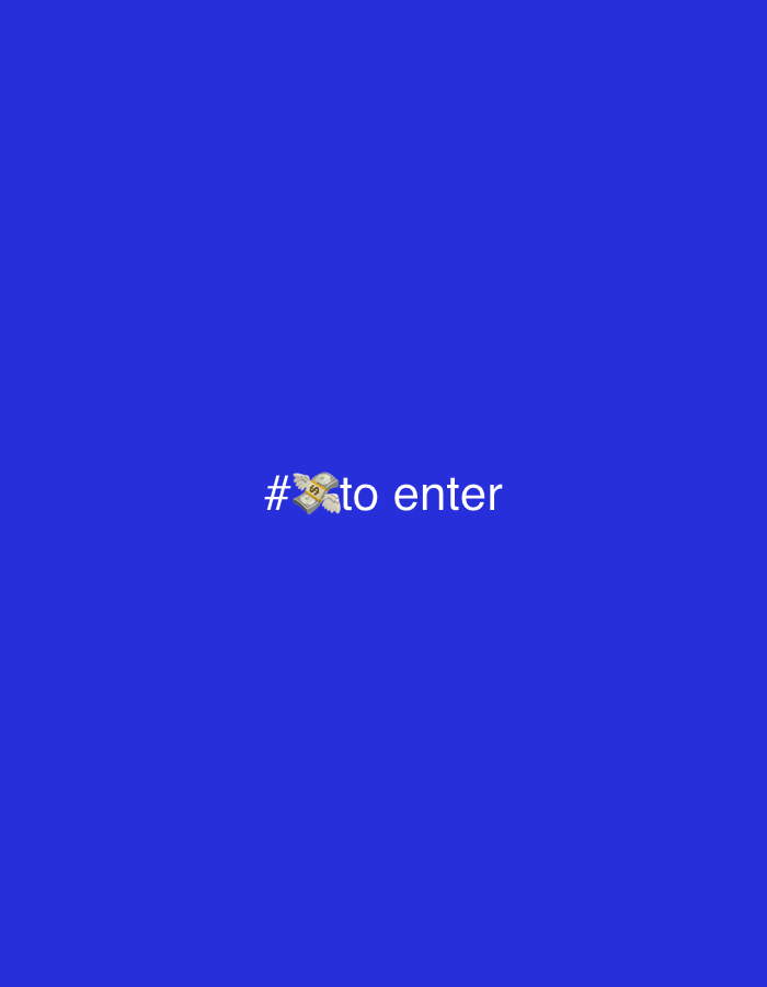 The image displays a bright blue background with white text and an emoji. The text reads "# to enter". The emoji consists of two stacked dollar bills with wings on either side, suggesting "money to enter" or a similar phrase. The image appears to be a digital graphic, likely for a social media post or advertisement. There is no discernible location in the city of Жыгач-Коргон, Kyrgyzstan. The scene is entirely abstract and digital.