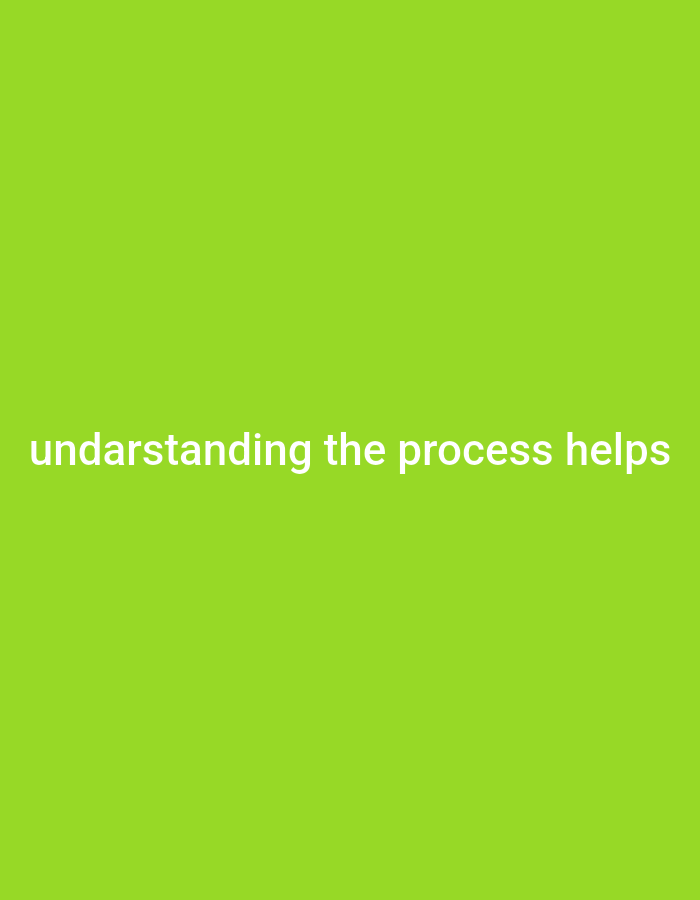 The image displays the phrase "understanding the process helps" written in white text against a bright green background. The text is centrally located horizontally and towards the bottom of the image vertically. There are no people, objects, or any discernible environmental details from a city, including Gboko, Nigeria. The image is a simple graphic with text on a solid color.