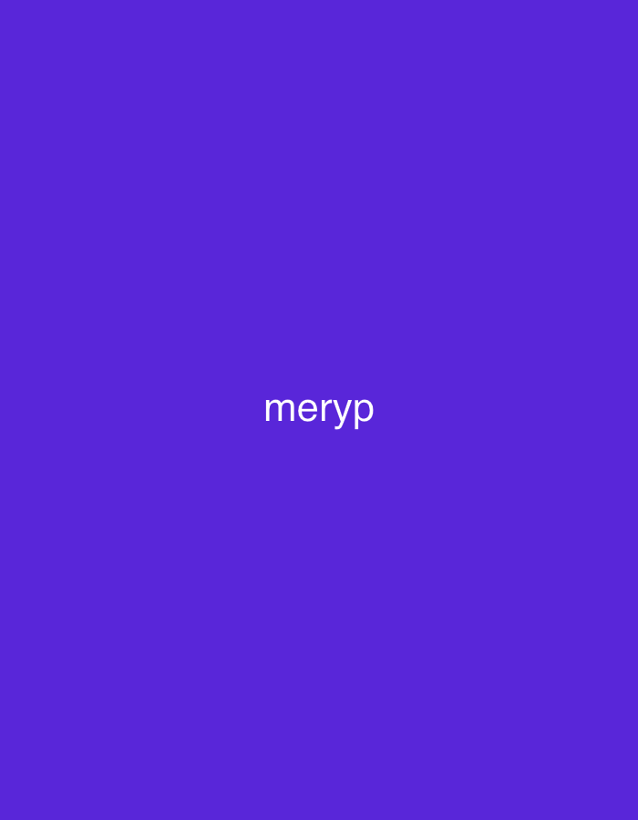 The image displays the word "meryp" in white, lowercase, sans-serif text, centered against a solid, vibrant purple background. No people, objects, or specific activities are depicted. The background is a uniform color without any patterns or textures. There are no visual cues within the image itself to suggest a particular time of day, weather conditions, or a specific geographic location, such as Vagharshapat, Armenia. The overall composition is minimalistic, emphasizing the text and its stark contrast with the background color.