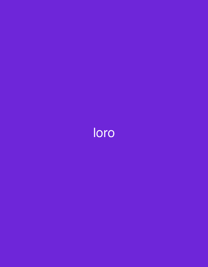 The media file features a solid purple background. In the center of the original image, the word "loro" is prominently displayed in white, lowercase letters. The provided cropped versions show the word "loro" in various positions (bottom right, bottom left, top right, top left) against the same purple field. There are no other subjects, objects, or people visible in the image. No activity or event is depicted. The scene is a minimalist graphic presentation, without any specific time of day, weather conditions, or emotional cues conveyed by the visual content itself. The text "loro" is the sole notable detail, which means "parrot" in Spanish, a language spoken in Santa Ana, Venezuela. The image provides no visual location cues or specific context related to Santa Ana, Venezuela, beyond the potential linguistic relevance of the word.