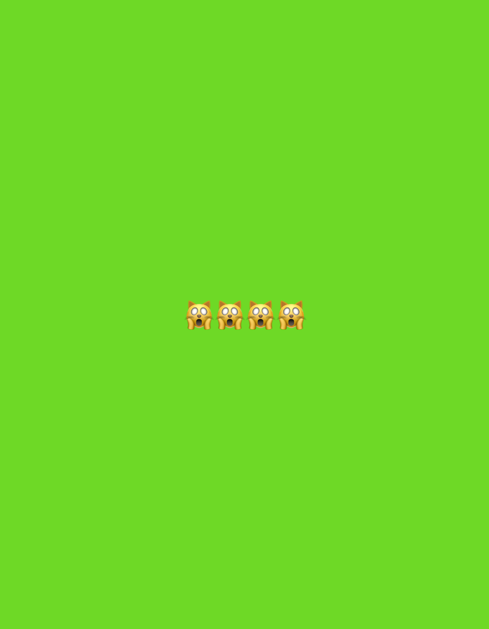 Four owl emojis are displayed horizontally against a vibrant green background. The emojis are identical and depict an owl with wide, surprised eyes and an open beak. They are positioned in the lower-middle section of the image. The background is a uniform shade of bright green, characteristic of a chroma key or green screen. No elements of the city of Nowa Sól, Poland, are present in this image.