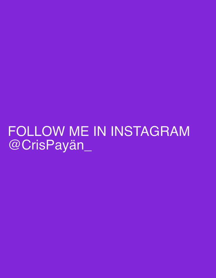 The image shows a solid purple background with white text at the bottom center. The text reads "FOLLOW ME IN INSTAGRAM @CrisPayän_". There are no identifiable people, objects, actions, interactions, or environmental details suggesting a specific location in Huixquilucan de Degollado, Mexico, or any other place.