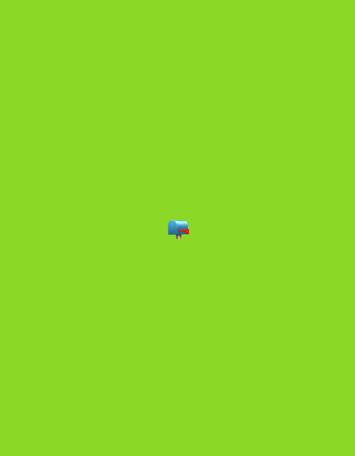 A blue mailbox with a red flag sits in the center of a bright green, featureless background. The mailbox is slightly tilted to the left and appears to be a digital illustration. There are no people, other objects, or environmental features visible in the image. The scene is not set in Moscow, Russia or any specific geographical location.