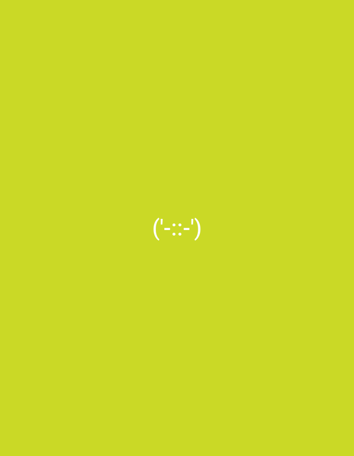 The image is a simple, minimalist composition against a bright, solid chartreuse background. Centered on the background is a white emoticon, likely meant to represent a face, formed by the characters: `('-_-')`. The emoticon is positioned roughly in the middle of the frame both horizontally and vertically. There is no discernible geographical context, including any elements that would place it in the Ҷамоати Худойназар Холматов, Tajikistan. The image is devoid of people, actions, or interactions.