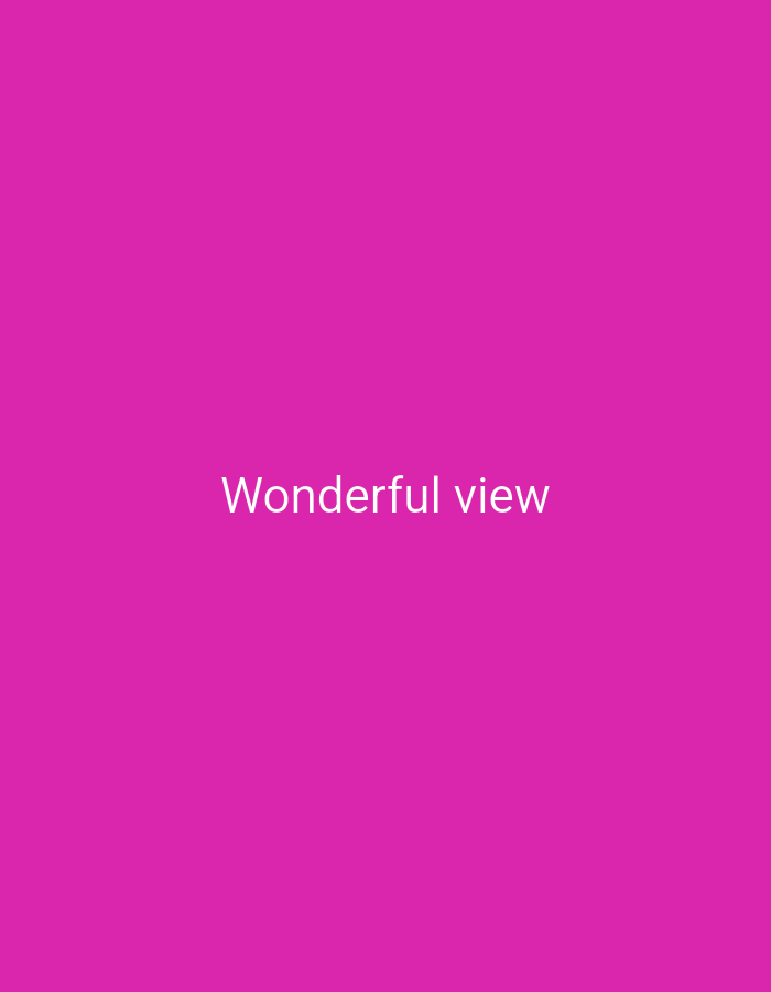 The image is a magenta-colored background with the text "Wonderful view" centered.