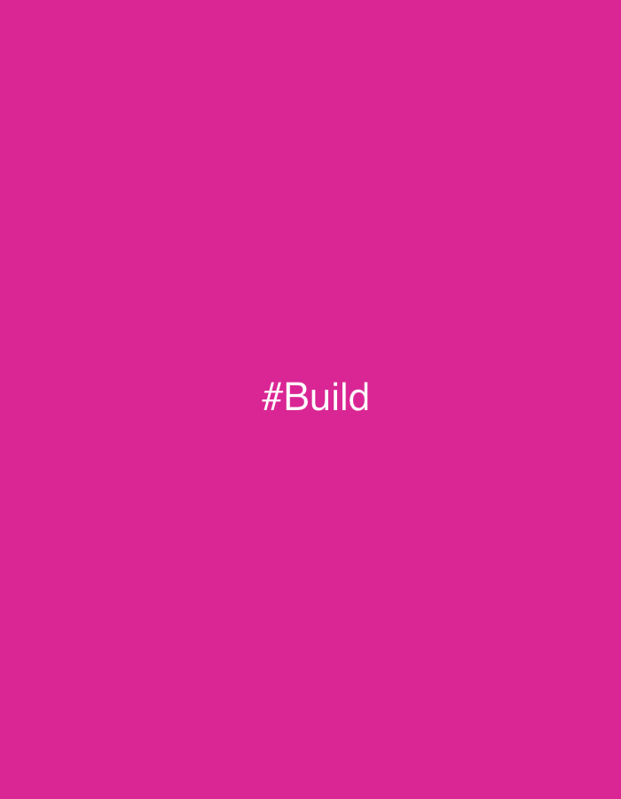 The image is a solid magenta background with the white text "#Build" centered in the frame.