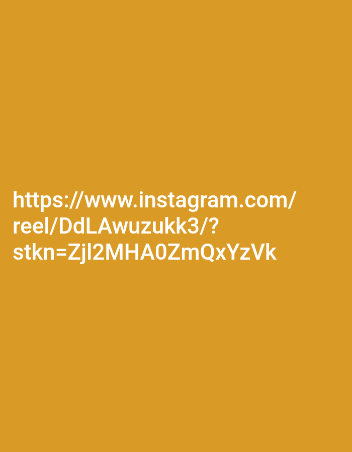 The image contains white text on a golden orange background. The text is a URL for an Instagram reel. The URL reads: "https://www.instagram.com/reel/DdLAwuzukkk3/?stkn=ZjI2MHA0ZmQxYzVk". There are no people, subjects, objects, or actions depicted in the image. The location in Kendayakan, Indonesia is not specified or inferable from the image content.