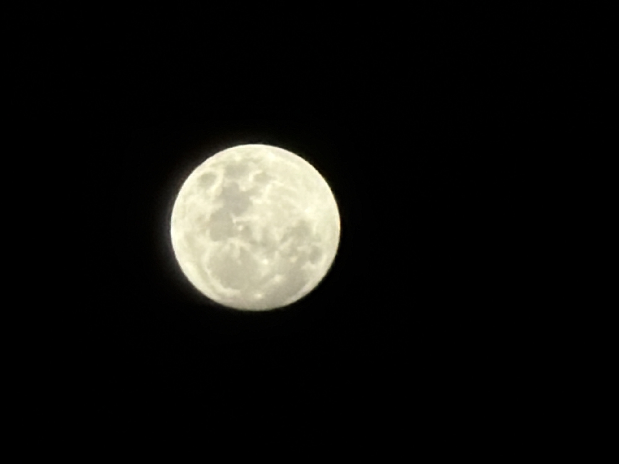 The image features a full or nearly full moon prominently positioned against a completely black night sky. The moon, appearing as the sole visible object, is slightly off-center towards the left. Its surface displays subtle variations in light and shadow, indicating the presence of craters and maria, although the details are somewhat soft or out of sharp focus. The deep black background suggests a clear, cloudless night with no other celestial bodies or atmospheric phenomena visible. The time of day is clearly night. No people, objects other than the moon, or text are visible in the photograph. This celestial observation likely took place in Izhevsk, Russia, as per the provided location context, though no specific geographical cues are discernible within the image itself.