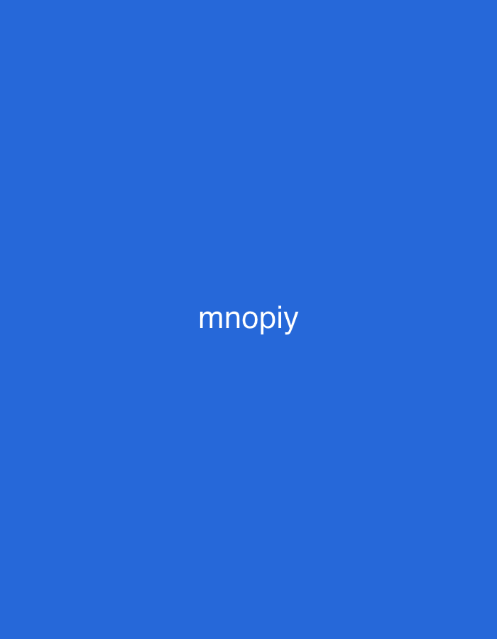 The image displays a plain, solid blue background. Centered horizontally and vertically on this blue field is a single word, "mnopiy," rendered in white, sans-serif, lowercase letters. There are no visible people, objects other than the text, or a specific scene depicted. The setting is abstract, consisting solely of the uniform blue color. No activity or event is taking place. There are no notable details such as time of day, weather, or discernible location cues within the image itself. The word "mnopiy" is the only visible text. The provided location context of Vagharshapat, Armenia, is external to the visual content of the image, as the image offers no visual indicators of this location.