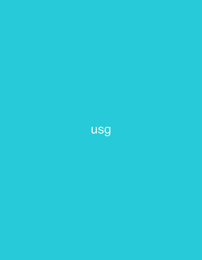 The image displays a solid turquoise-blue background. Centered on this background are the white, lowercase letters "usg". The visual content does not include any discernible people, subjects, objects, actions, interactions, or environmental features that would indicate a specific location in the city of Casablanca, Morocco, or any other geographical area.