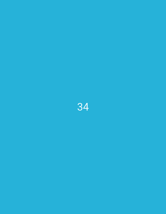 The image shows the number "34" in white text centered against a solid blue background. There are no other objects, people, or environmental details visible in the image. The location in the city of Lassan, Pakistan is not discernible from the provided image.
