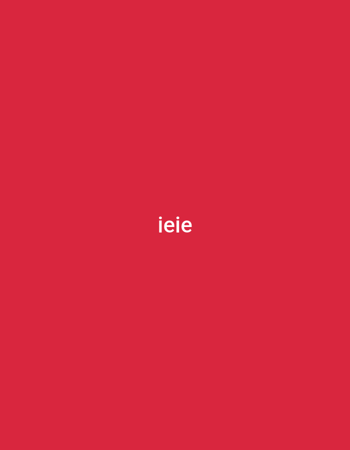 The image displays a simple, graphic composition featuring white text against a solid, vibrant red background. The primary subject is the word "ieie," presented in a sans-serif typeface and centered horizontally and vertically on the canvas. No people or distinct objects are visible. The scene lacks any environmental cues, such as time of day, weather, or specific location identifiers. The red background is uniform in color and texture, providing a minimalist setting for the text. There is no discernible activity or event taking place. While the location context is provided as Yerevan, Armenia, the image itself contains no visual elements or geographical indicators to support this location. The overall aesthetic is clean and modern, focusing solely on the juxtaposition of the white text and the red field.