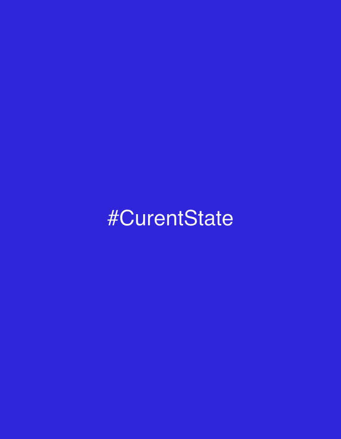 The image is a digital graphic featuring the hashtag "#CurentState" displayed in white text against a solid royal blue background. There are no people, objects, or environmental elements present in the image. The location of Sharm El Sheikh, Egypt, is not depicted or suggested in any way by the visual content.