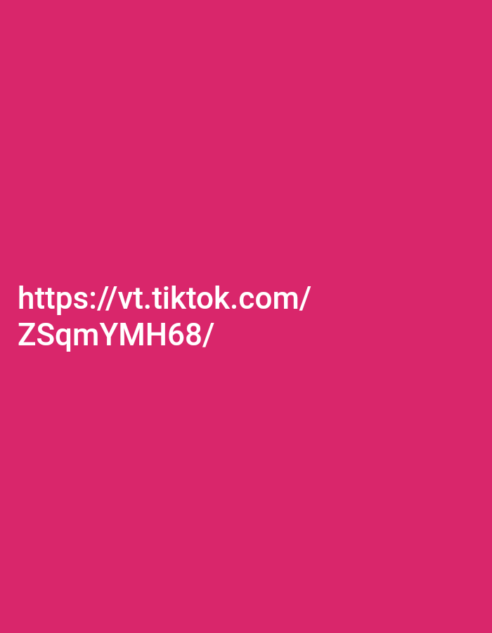The image displays white text on a bright pink background. The text reads "https://vt.tiktok.com/ ZSqmYMH68/". There are no people, objects, or environmental details visible in the image. The image is a digital representation of text and has no connection to the city of Kendayakan, Indonesia.