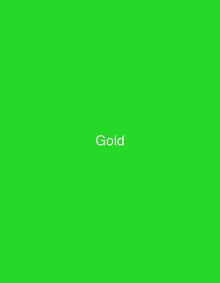 This image is located in the city of Casablanca, Morocco, and presents a uniform, vivid lime green background. Centrally positioned on this monochromatic field is the word "Gold," rendered in crisp white, sans-serif capital and lowercase letters. The text is the sole visual element, providing a distinct contrast against the bright green. No discernible figures, objects, or specific environmental features beyond the color and text are depicted within the graphic.