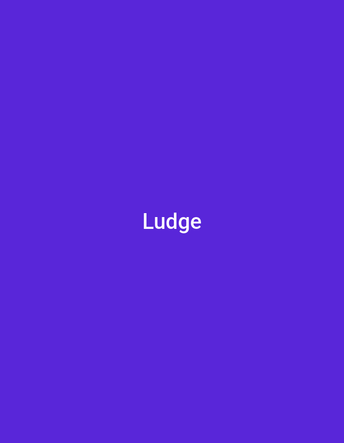 The image is a solid purple background with the word "Ludge" centered in white text. There are no discernible elements related to the city of Jalingo, Nigeria. The scene is devoid of people, subjects, objects, actions, interactions, or environmental details beyond the text and background color.