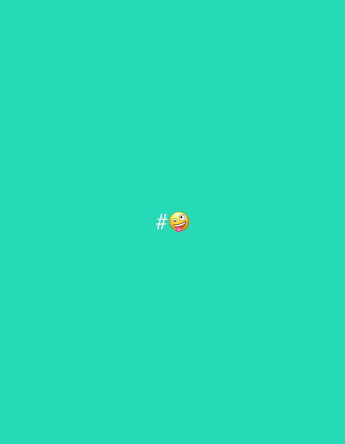A light cyan background has a hashtag followed by a silly face emoji in the center. The emoji has its tongue sticking out and its eyes are looking upwards. There is no indication of Khvalynsk, Russia.