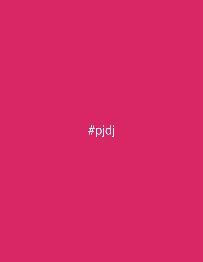 The image is a solid field of magenta color with the hex code "#pjdj" written in white text in the center of the frame. There are no people, subjects, objects, actions, interactions, or environment details visible in the image. The location information is irrelevant as there is no visual information suggesting a specific location in Los Angeles or any other place.