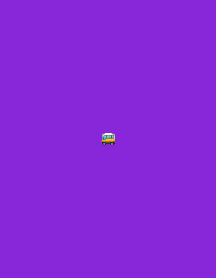 The image displays a single, small, stylized graphic of a yellow bus against a uniform, solid purple background. The bus features white rectangular windows, black wheels, and orange trim on its upper section, positioned near the vertical and horizontal center of the frame. No individuals, specific actions, interactions, or detailed environmental features are visible within the image. The content is purely graphic and provides no discernible information regarding a physical location within M'Drắk, Vietnam, or any other real-world setting.