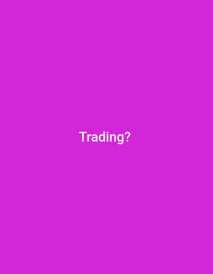 The image is a solid magenta background with the word "Trading?" written in white text in the center. There are no other objects, people, or environmental features present. The location of this image in Gorontalo, Indonesia is unknown.