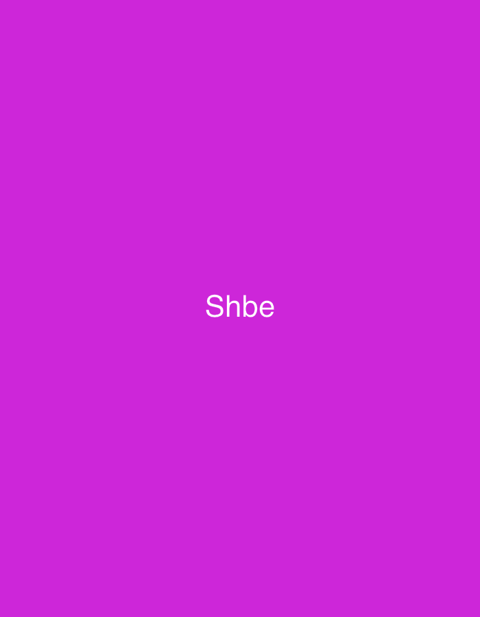 The image displays a solid, uniform magenta background. Centered horizontally and vertically on this background is the white, sans-serif text "Shbe." No other discernible objects, people, or environmental details are present. The scene is situated in Casablanca, Morocco.