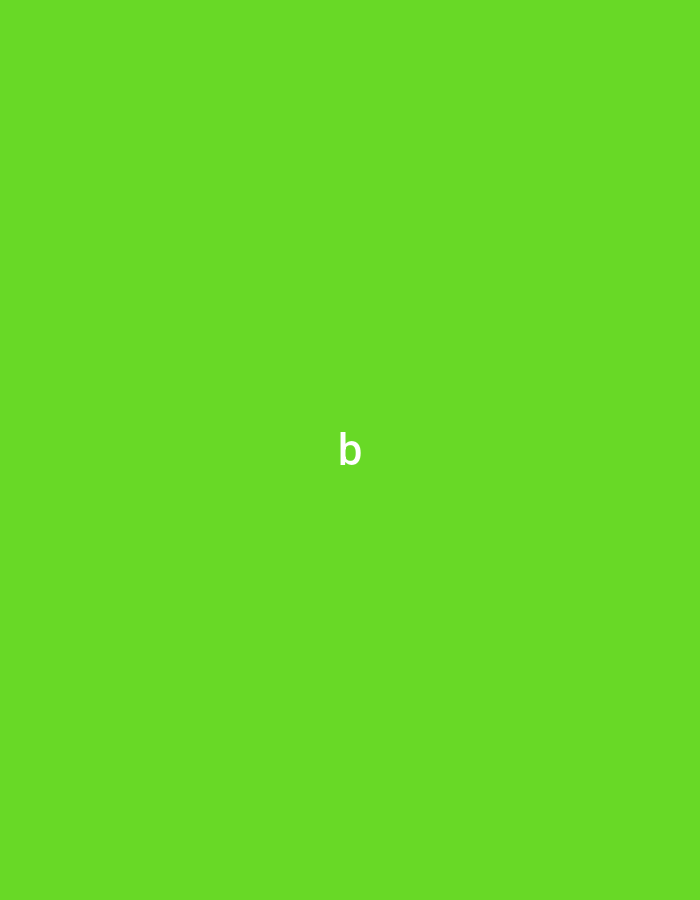 A green background with the lowercase letter "b" in white at the center of the image.