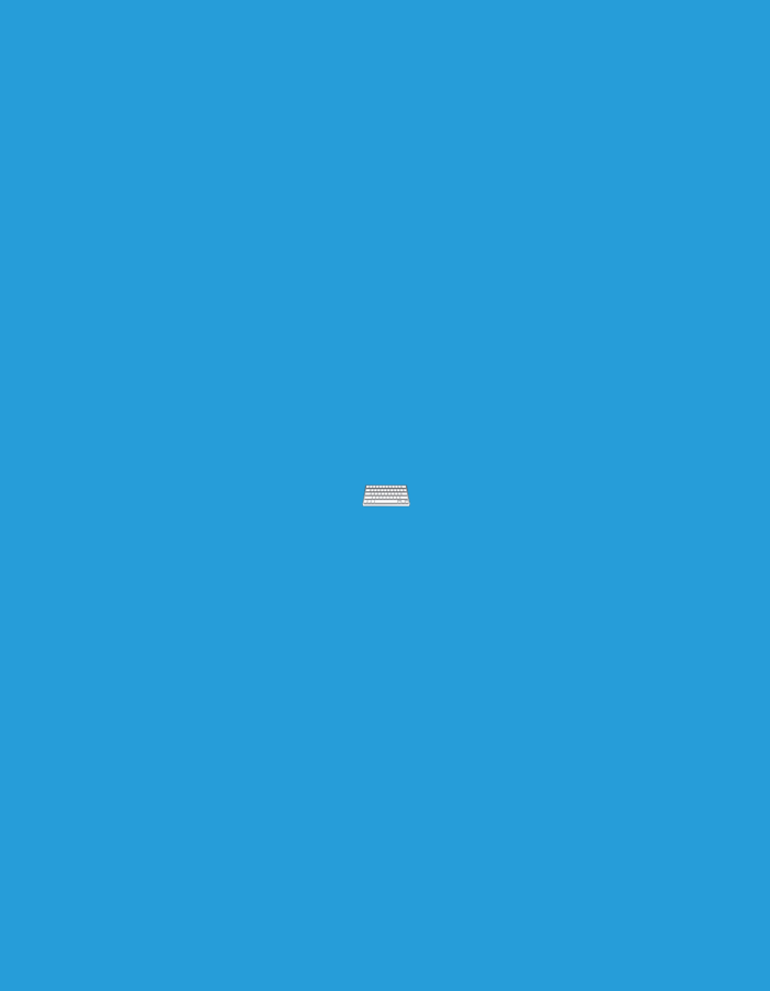 The image depicts a minimalist digital illustration of a keyboard rendered in a pale, off-white color. The keyboard is horizontally aligned and positioned in the exact center of the frame. The background is a solid, vibrant blue. There are no people, actions, or interactions present. The scene is devoid of any specific location, including Moscow, Russia, as it is an abstract digital representation.