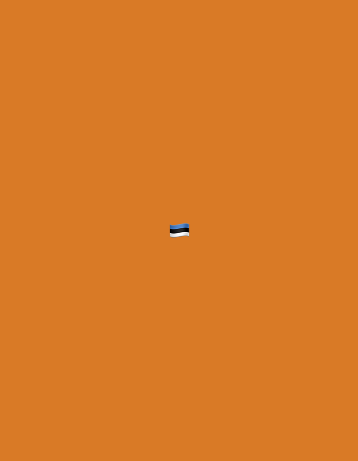 A digital rendering displays the flag of Estonia, a tricolor of blue, black, and white horizontal stripes, positioned centrally against a solid, bright orange background. The flag is small and appears to be an emoji or icon. There are no other discernible objects, people, or environmental features present in the image. The specific location within Zvezdara Urban Municipality, Serbia, is not indicated by any visual cues in the image.