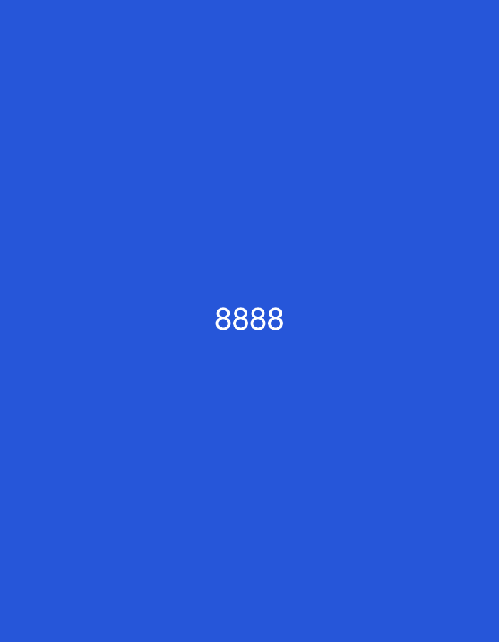 An image displays the number "8888" in white text centered on a vibrant blue background. The background is a solid, unbroken color, with no discernible features or patterns. The text is large and clear, suggesting it is a focal point of the image. The image does not depict any specific location, person, or action.