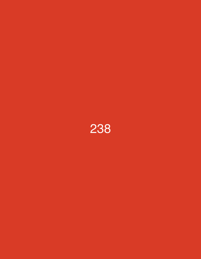 The image is a solid red background with the number "238" centered in white text. There are no discernible subjects, activities, or events taking place. The notable details are the color red and the white text. The location context of Đà Nẵng, Vietnam, does not provide any visual cues within the image itself. There is no information about the time of day, weather, or emotions conveyed.