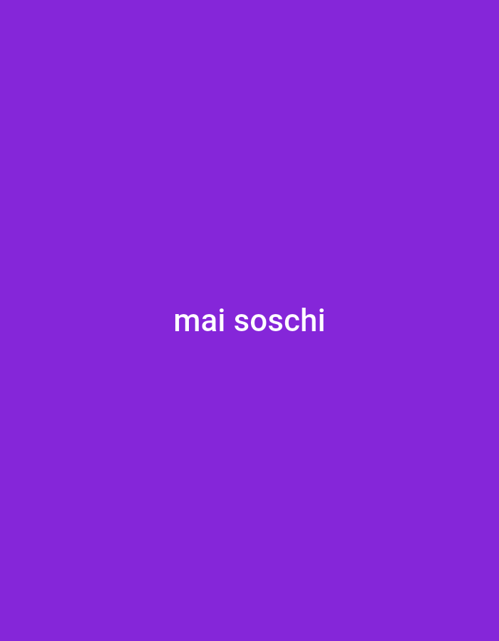 The image is a solid purple background with the white text "mai soschi" in the center. There are no people, objects, actions, interactions, or environmental details depicted in this image, and it does not provide any information about the city of Cricova, Moldova.