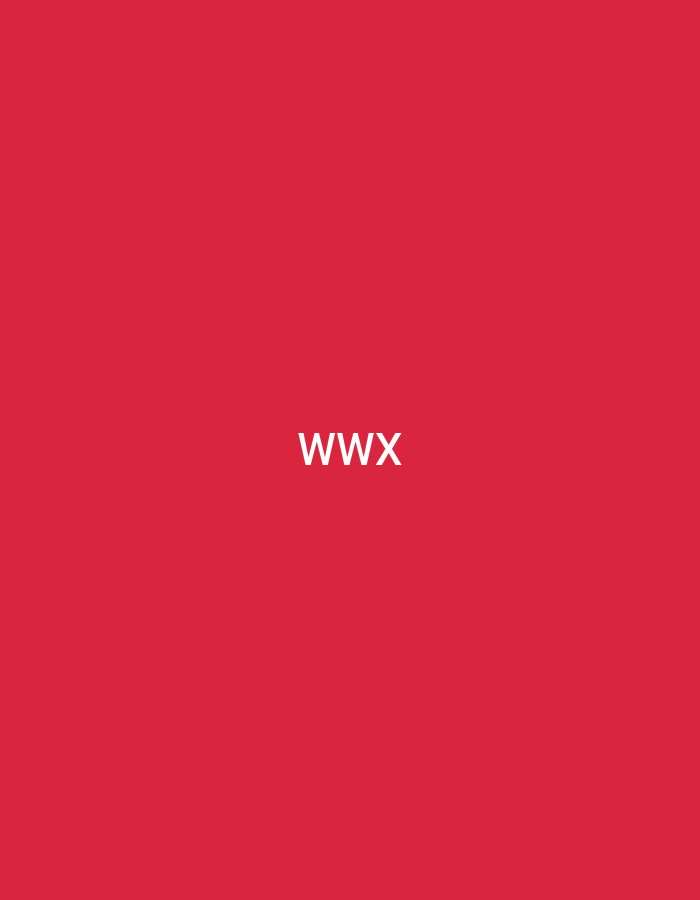 The image displays the white, uppercase text "WWX" centrally positioned on a solid, uniform red background. The visual content is limited to these graphic elements; no other objects, subjects, people, or environmental features are present within the depicted scene. This content is associated with a location in Casablanca, Morocco.